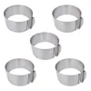 Baking Moulds 5Piece Mousse Circle 3D Round Cake Mold Stainless Steel Decoration Tool Accessories