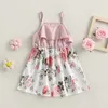 Jurken voor meisjes ma baby 3-7Y Peuter Kid Baby Meisjes Jurk Zomer Mouwloze Band Bloemenprint Patchwork Ruffle Jurken