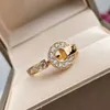 Tasarımcı Ring Ladies Halat Düğüm Yüzük Lüks Diamonds Moda Yüzük Kadınlar İçin Moda Yüzükleri Klasik Takı 18K Altın Kaplama Gül Parti Hediyeleri