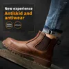 Boots Steel Tip Anti Impact Puncture Labor Protection Shoes Men's Rubber Soles Slip Wear Safety