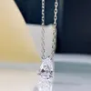 Strands Strings Wong Rain 100% 925 Sterling Silver Pear Cut High Carbon Diamonds Gemstone Anniversary Simple Pendant Necklace Daily Fine Jewelry 230718