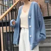 Frauen Strick 2023 Gestrickte Pullover Strickjacke Casual Frauen Solide Elegante Winter Jumper Koreanische Übergroßen Strickjacken Kaschmir Mantel