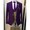 Costumes pour hommes dernière conception violet hommes marié mariage bal Terno Masculino Costume Homme Slim Fit Blazer 3 pièces veste pantalon gilet