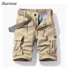 Männer Shorts 2022 Sommer Neue Stil Einfarbig Sport Casual Shorts Dünne Baumwolle Overalls Jugend Mode Trend Multi-taschen Hosen L230719