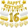 Parti Dekorasyonu Altın Doğum Günü Balon Seti 16 18 20 21 30 40 50 60 Yaşındaki Sekik Yetişkin Lateks