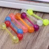 tongue barbell 100pcs lot mix 6 color acrylic glow in dark tongue ring body jewelry221G