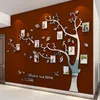 Väggklistermärken 3D akrylklistermärke trädspegel för väggdekal DIY PO -ram Family Po Tree Branch PVC Wall Stickers Mural Art Home Decor 230718