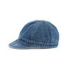 Casquettes de baseball Casquette de baseball à bord court Hip Hop Casual Flat Bord Snapback Hat Washed Denim Outdoor Sport Men Sunscreen Summer Bone