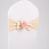 Sashes 50pcs Elastic free el chair cover back butterfly wedding celebration wedding chair back decoration streamer strap flower 230718