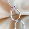 Wedding Rings Luomansi Red Ring 1 Carat 6.5MM with GRA Certificate 100% - S925 Silver Girl Jewelry Anniversary Gift 230718