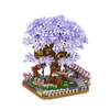 Blocchi 2200pcs Mini blocchi di costruzione Viola Cherry Blossom Tree House Modello Decorazione Ragazza Regalo Fai da te Puzzle Mattoni Giocattolo per bambini Regalo R230718