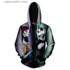 Herrtröjor tröjor het film jack och sally 3d tryck mode hoodies kvinnor mäns casual mardröm före jul Halloween huvtröja T230719