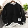 T-Shirts Boy's Hoody Spring Children's Giyim 2022 İlkbahar ve Sonbahar Çocuk Sahte Twopiece Longsleeved Alt Sesli Top X0719