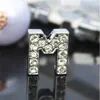 50pcs lot 10mm M Full Rhinestones Bling Slide Letter DIY Alloy Accessories Fit For 10MM wristband bracelet keychains 0041286h