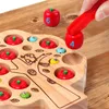 Brinquedos de inteligência Brinquedos educativos infantis de madeira Montessori desenvolvimento inteligente interação pai-filho cognição digital brinquedos de clipe de árvore de frutas 230719