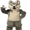 2018 Haute qualité Fantaisie Gris Chien Husky Chien Avec L'Apparence De Loup Costume De Mascotte Mascotte Adulte Personnage De Dessin Animé Partie 273l