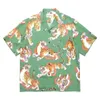 Survêtements pour hommes Quaity Flame Tiger Printing WACKO MARIA Chemise courte Hommes Femmes Hip Hop Hawaii Beach Seaside Holiday Casual T 230718