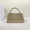 Luxe handtas Le Bambino Chiquito tas Schoudertassen Leren ontwerpers Jacquem Handflap Fluwelen Bamnino Tote palmpatroon LONG Noeud Lange versie Grote okseltas