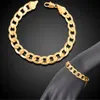 Trendy Hip-hop 18K Real Gold Plated Men Women 1 1 Figaro Chain Bracelets Fashion Costume Bracelets Jewelry for men women2603