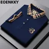 Мужская рубашка Polos High End Luxury Eoenkky Mens Polo Рубашка с отворотом вышивкой летняя футболка корейская модная повседневная одежда 230718