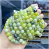 Beaded Strand Jd Natural Stone Qinghua Flower Jade Bead Bracelets Women Fashion Jewelry Gemstone Gift Handmade Bracelet Wristband Dr Dhnsf