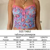 Women's Tanks Pink Cute Mesh Halter Tops Women Flower Print Y2K Aesthetic Kawaii Clothes Sleeveless Backless Sexy 2000S Crop Top Clothing