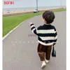 Pullover 1-9Y Kleinkind Kinder Jungen Hübsche Pullover Tops Jungen Streifen Winter Pullover Kinder Gestrickte Pullover Warme Oberbekleidung Baby Pullover HKD230719