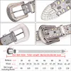 Neck Ties Western Belts Casual Luxury Strap Diamond Studded Cowgirl Cowboy Belt for Men sinturones de mujer 230718