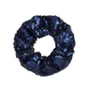 11cm Vintage Sequin Scrunchie Hairbands Black/Blue/Gold/Silver Women Girls Large Intestine Hair Ring Solid Color Hair Accessories