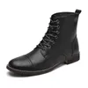 Botas Homens Negócios Sapatos De Couro Britsh Vintage Outono Inverno Design Mais Veludo Quente Tornozelo Masculino Zapatos Hombre