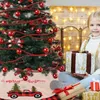 Décorations de noël 120 cm jupe d'arbre lin tissu à carreaux tissu de noël bas décor tapis 2023 joyeux Noel tablier
