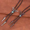 Bolo liens nordiques Elk turquoise rétro hommes et femmes mode bolo tie hkd230720