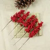 Decorative Flowers 10pcs/lot Red Berry Bouquet Wedding Party Decor Christmas Decoration For Home Flower Branch Artificial Pine Cone Year