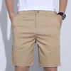 Męskie szorty 5 kolorów klasyczny styl męski szorstki 2023 Summer New Business Fashion cienki rozciąganie krótkie spodni Mężczyzna beżowy khaki szary l230719