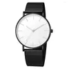 Armbandsur Genève Men's Watch Ultra Thin Mesh Belt Quartz For Women Men Simple Sports Fashion Wristwatch Clock Reloj Muje 2023