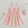 Girl's Dresses ma baby 3-7Y Toddler Kids Baby Girls Dress Sleeveless Striped Print A-line Dresses For Girls Daily Summer Clothing