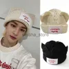Beanie/Skull Caps Kpop Straykids Hyunjin Sticked Hat Wayv Hendery Ins Style Wool Cat Ear Hat Winter Warm Decorative Cap Par Christmas Presents J230719