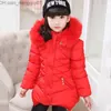 Coat 2023 New Winter Women's Jacket Coat Fashion Long Hooded Coat Thick and Warm Children's Clothing 3 4 5 6 8 10 12 Z230719