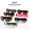 Lunettes de soleil Y2k femmes Sport Punk lunettes de soleil hommes tendances années 2000 nuances lunettes lunettes dame UV lettre lunettes