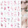 30 pièces/ensemble pas de répétition fleur temporaire tatouage autocollants étanche tatouages pour femmes Sexy bras clavicule corps Art main pied pour fille