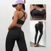 Womens Two Piece Pants Customized Exercise Equipment Fitness Activity Suit Sportswear Bra Contour Seamless Yoga Leg Set 230718