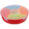 Ensembles de vaisselle 1Pc Compartiments Candy Plate Home Snack Tray Plastic Storage Container (Rouge)