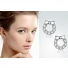 Dangle Boucles D'oreilles Mignon Rond Noeud Papillon Forme Boucle D'oreille Pour Les Femmes 925 Bijoux En Argent Sterling Joli Cadeau D'anniversaire Girlfrend Sœurs Femme