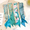 Fashion Ice Silk Scarf Hair Band Long Ribbon Bow Summer Hair Rope Streamer Women Ponytail Holder Hair Scarf Hair Accessories