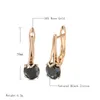 Dangle Chandelier SYOUJYO Luxury Simple Black Natural Zircon Clips Earrings for Women Elegant 585 Golden Fashion Bride Wedding Fine Jewelry 230718