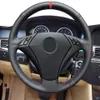 DIY Sew Black Leather Steering Wheel Cover for BMW 5 Series E60 E61 2004 2005 2006 2007 2008 2009 2010 Interior Accessories2620