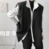 Mäns västar 2023 Autumn Korean Style Unique Burrs Suit Vest Men Casual Loose Solid Color Waistcoat för S-XL