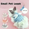 Small Animal Supplies Pet Rabbit Leash Guinea Pig Princess Dress Lop Plaid Spetskläder Kostym dvärg Tillbehör 230719
