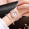 Wristwatches Wholesale Starry Steel Watch Genuine Rhinestone La Dies Hour Fashion Female Clock High-end Alloy Watches Drop A3552