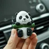 Interior Decorations Car Decoration Cute Panda Rearview Mirror Car Pendant Cartoon Decor Auto Accessories Interior Leather Lanyard Resin Ornaments x0718